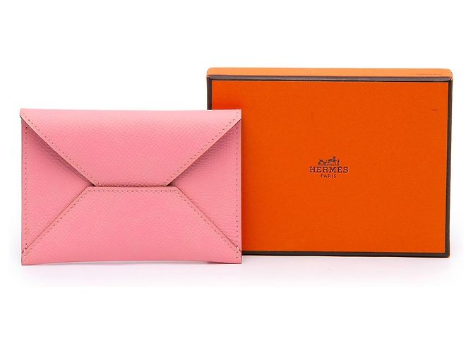 Tarjetero sobre Hermès Epsom rosa MM - vista 7