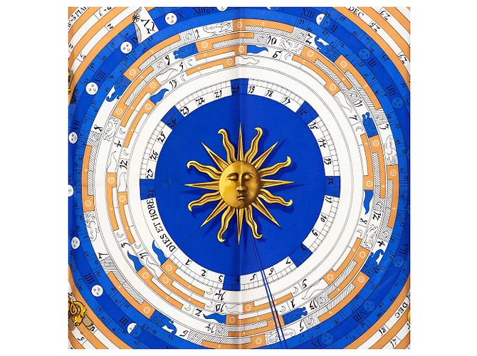 Hermès Astrologie Forever Seidentuch 90 Blau - Ansicht 4