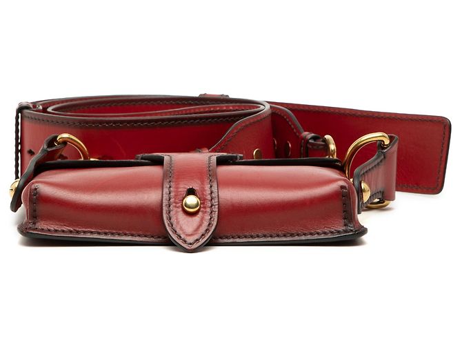 Saddle Mini borsa sella D Bee in pelle rossa Dior Rosso - vista 3