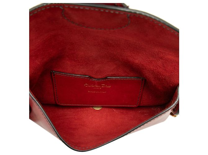 Saddle Mini borsa sella D Bee in pelle rossa Dior Rosso - vista 4