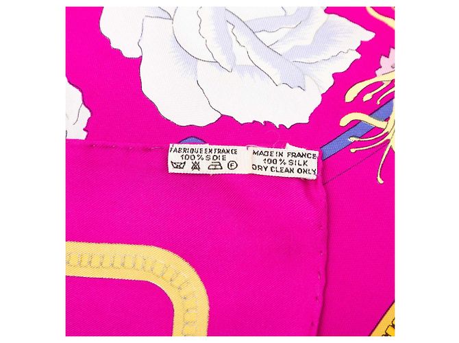 Rosa Hermès Fleurs et Raisins Seidentuch 90 Scarves Pink - Ansicht 2