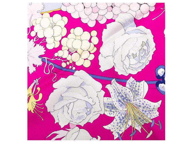 Rosa Hermès Fleurs et Raisins Seidentuch 90 Scarves Pink - Ansicht 3
