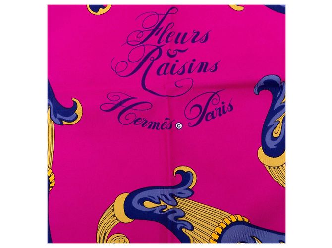 Rosa Hermès Fleurs et Raisins Seidentuch 90 Scarves Pink - Ansicht 4