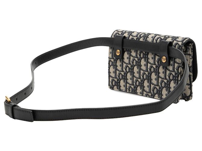 Blauer Dior Oblique Canvas Saddle Gürteltasche - Ansicht 2