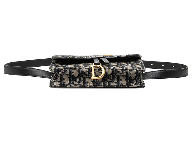 Blauer Dior Oblique Canvas Saddle Gürteltasche - Ansicht 3