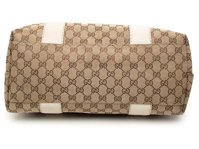 Bamboo Gucci Libeccio Tote aus mittelgroßem GG Canvas in Beige - Ansicht 3