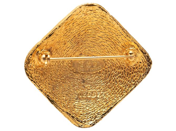 Spilla Chanel CC placcata oro e diamanti D'oro - vista 3