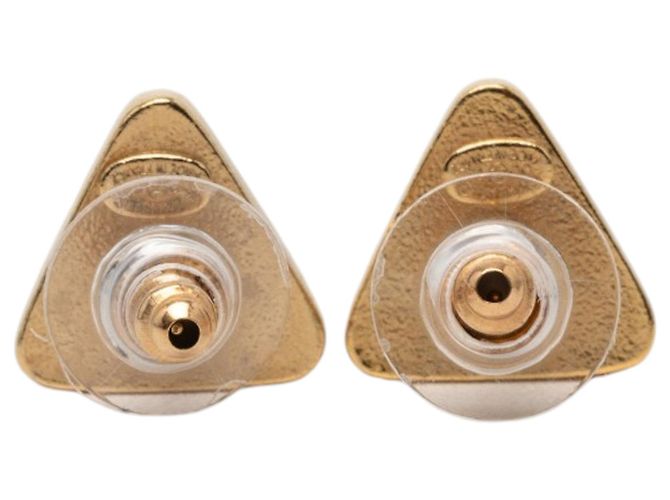Orecchini Chanel CC Gold Plated Gripoix Triangle Push Back Oro D'oro - vista 2