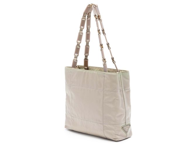 Prada Tessuto Chain Shoulder Bag in Beige - vista 2