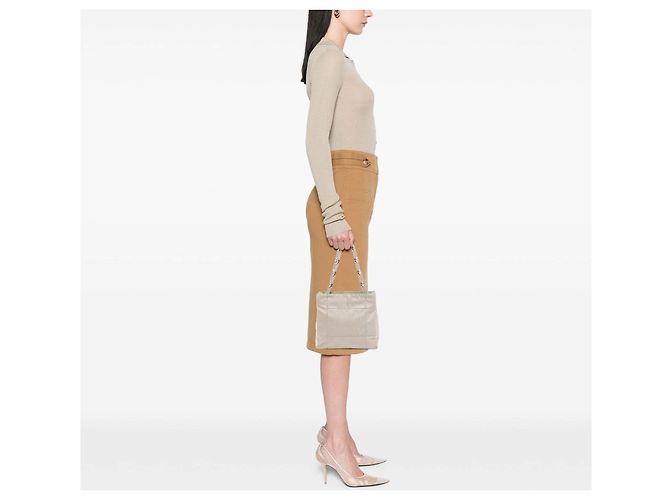 Prada Tessuto Chain Shoulder Bag in Beige - vista 6