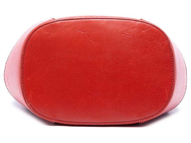 Borsa a secchiello Gucci Diamante in pelle rosso brillante - vista 3