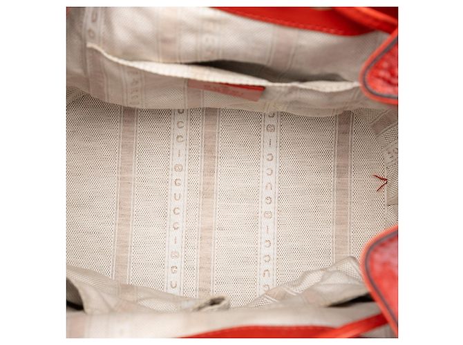 Borsa a secchiello Gucci Diamante in pelle rosso brillante - vista 4