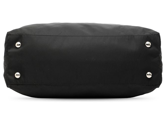 Borsa Satchel Prada Tessuto Canapa Logo nera Nero - vista 3