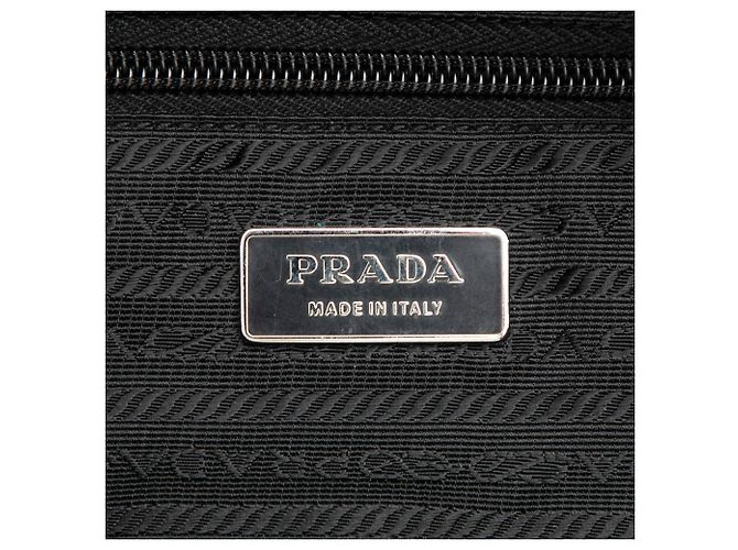 Borsa Satchel Prada Tessuto Canapa Logo nera Nero - vista 5
