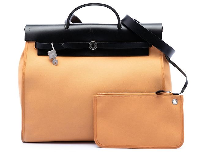 Borsa Orange Hermès Toile Herbag Zip 39 Arancione - vista 7