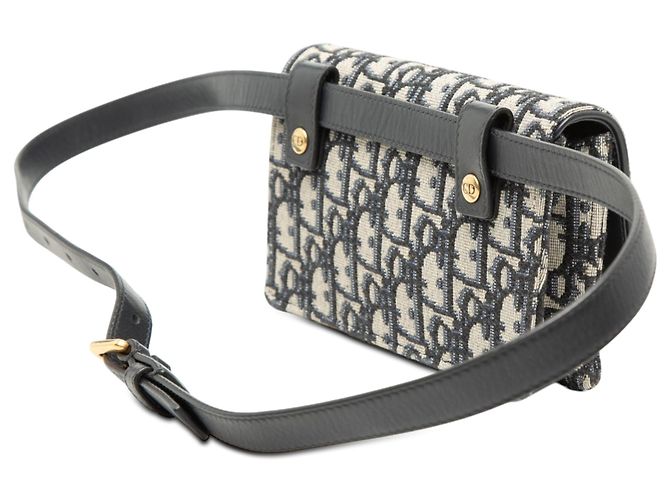 Borsa a tracolla Saddle in tela Dior Oblique blu - vista 2
