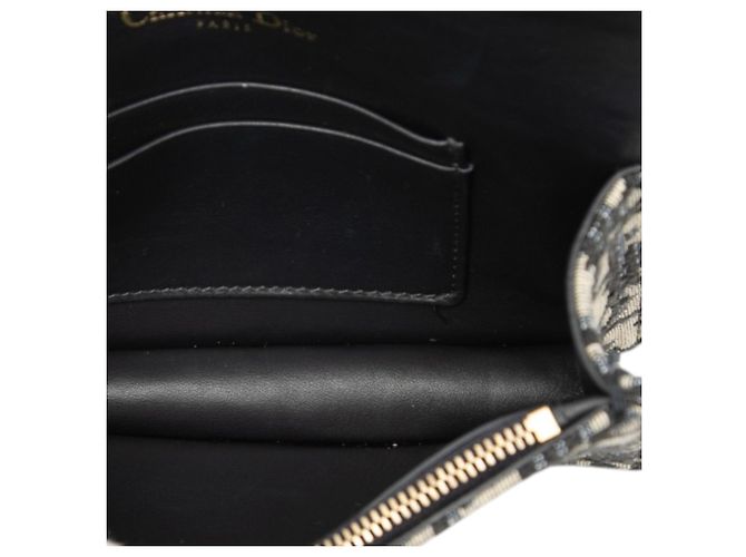 Borsa a tracolla Saddle in tela Dior Oblique blu - vista 4