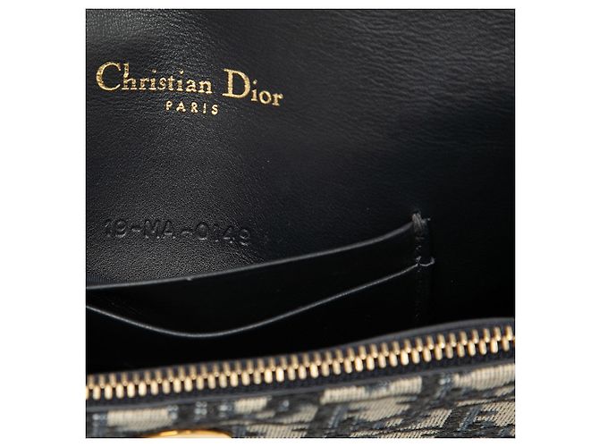 Borsa a tracolla Saddle in tela Dior Oblique blu - vista 6