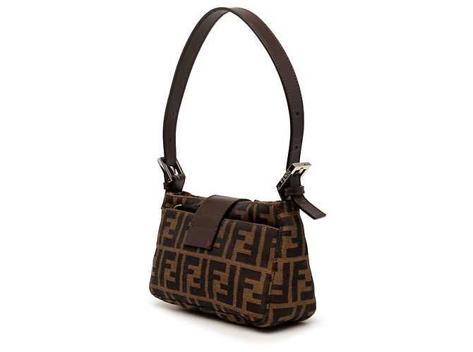 Borsa a tracolla in tela Zucca marrone Fendi - vista 2