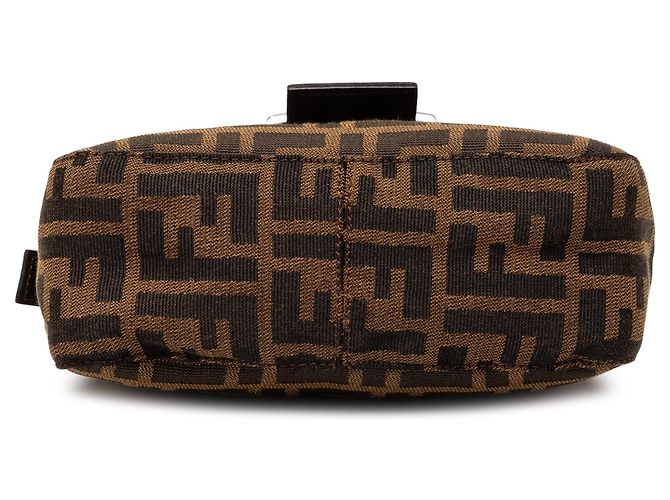 Borsa a tracolla in tela Zucca marrone Fendi - vista 3