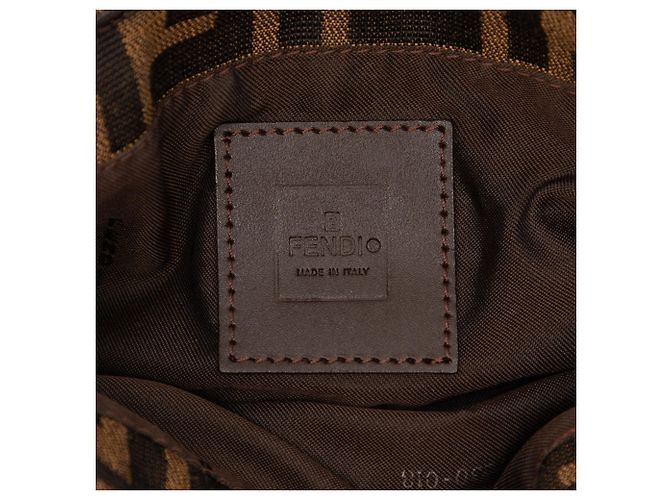 Borsa a tracolla in tela Zucca marrone Fendi - vista 5