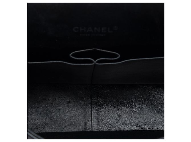Borsa a tracolla Chanel Maxi Classic Patent Double Flap nera Nero - vista 4