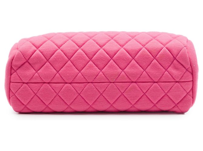 Borsa bowling Pink Chanel Small Quilted Jersey Just Mademoiselle Rosa - vista 3