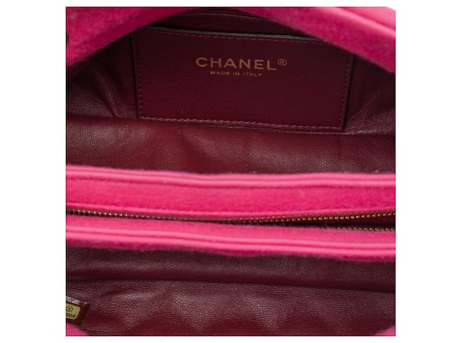 Borsa bowling Pink Chanel Small Quilted Jersey Just Mademoiselle Rosa - vista 4