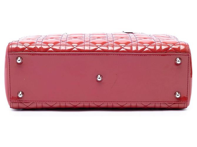 Borsa Lady Dior Large in vernice cannage rosa - vista 3