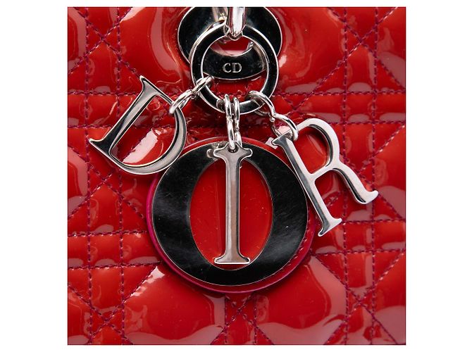 Borsa Lady Dior Large in vernice cannage rosa - vista 5