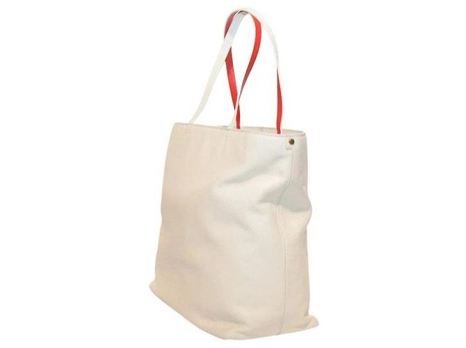 Borsa Tote Tory Burch in pelle bianca ricamata e decorata Bianco Rosso Blu - vista 5