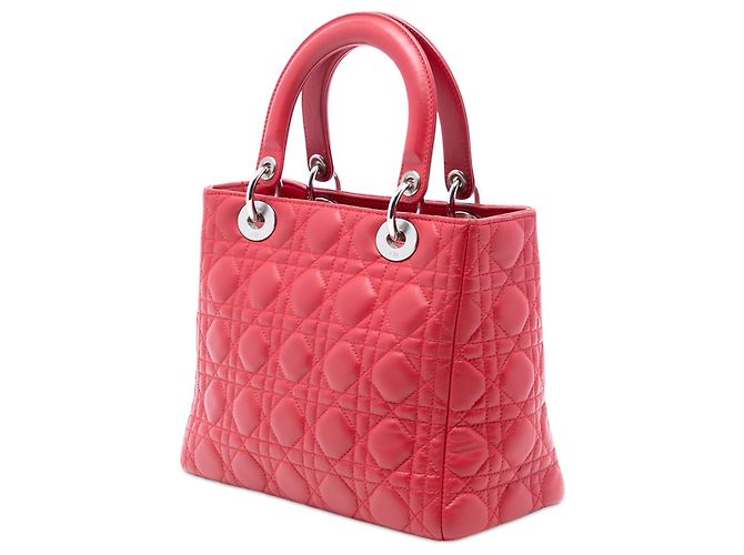 Borsa Lady Dior in agnello cannage rosso, misura Medium - vista 2