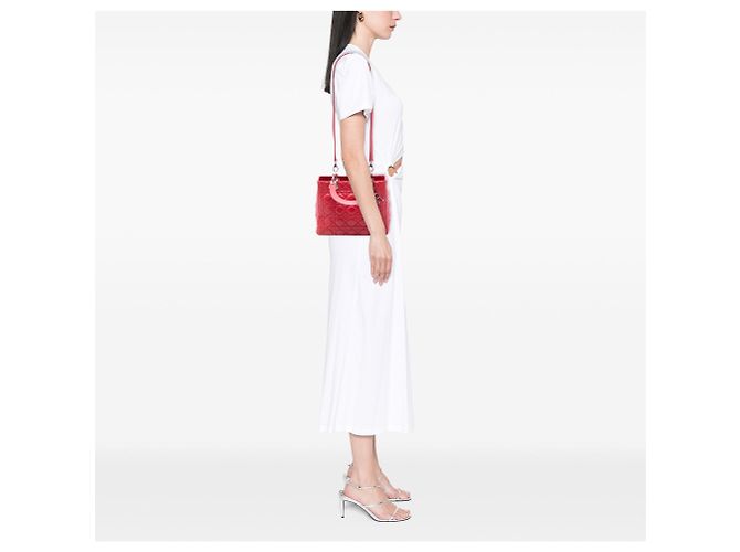 Borsa Lady Dior in agnello cannage rosso, misura Medium - vista 7