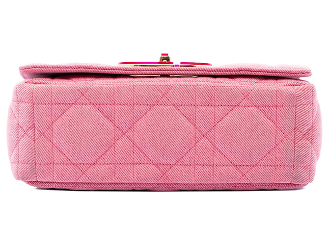 Borsa Dior Medium Denim Macrocannage Caro Rosa - vista 3