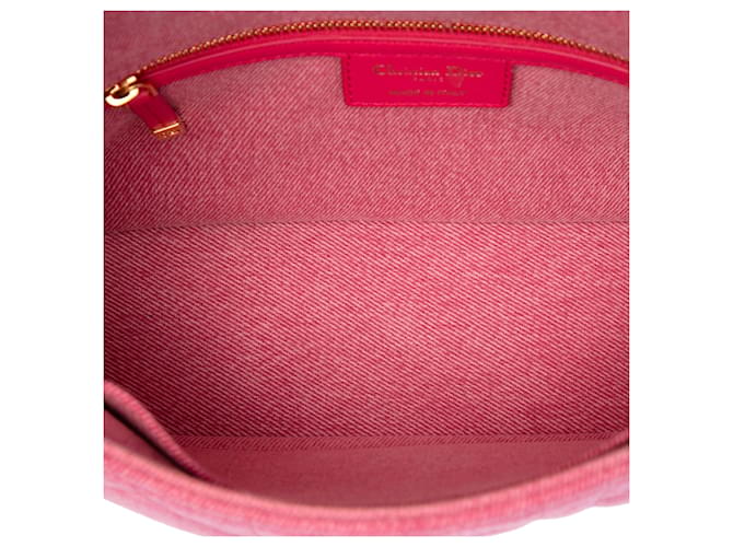 Borsa Dior Medium Denim Macrocannage Caro Rosa - vista 4