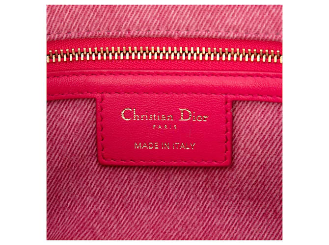 Borsa Dior Medium Denim Macrocannage Caro Rosa - vista 5