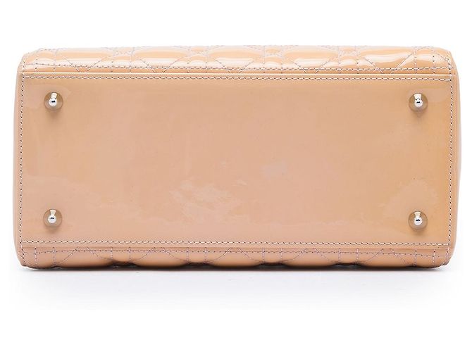 Borsa Lady Dior in vernice cannage marrone, misura Medium - vista 3