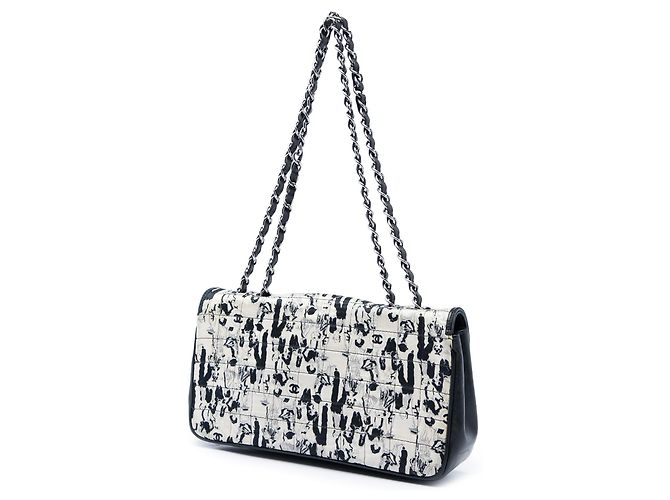 Borsa a tracolla Flap in seta e pelle di agnello bianca Chanel Coco Mademoiselle Bianco - vista 2
