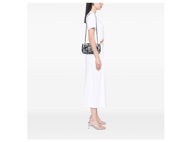 Borsa a tracolla Flap in seta e pelle di agnello bianca Chanel Coco Mademoiselle Bianco - vista 5