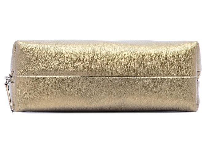Goldenes Chanel CC Metallic Kalbsleder Kosmetiktäschchen - Ansicht 3