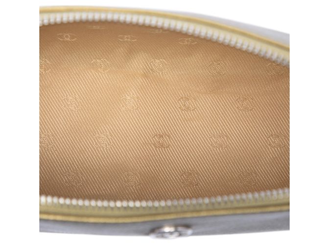 Goldenes Chanel CC Metallic Kalbsleder Kosmetiktäschchen - Ansicht 4