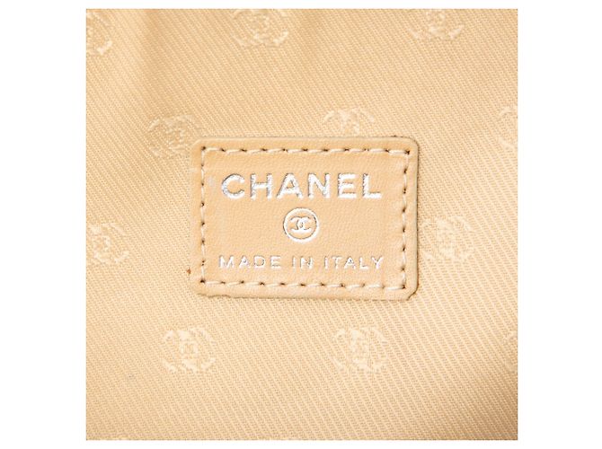Goldenes Chanel CC Metallic Kalbsleder Kosmetiktäschchen - Ansicht 5