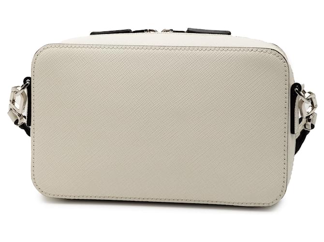 Borsa a tracolla Prada Saffiano Brique bianca Bianco - vista 2