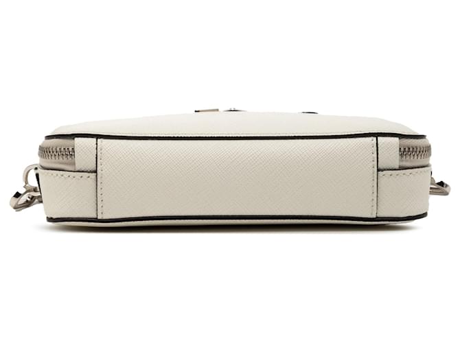 Borsa a tracolla Prada Saffiano Brique bianca Bianco - vista 3