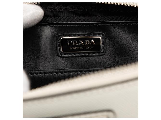 Borsa a tracolla Prada Saffiano Brique bianca Bianco - vista 5