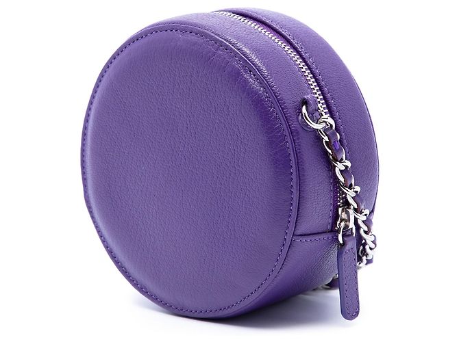 Purple Chanel CC Goatskin Round Ski Clutch with Chain Crossbody Bag - view 2