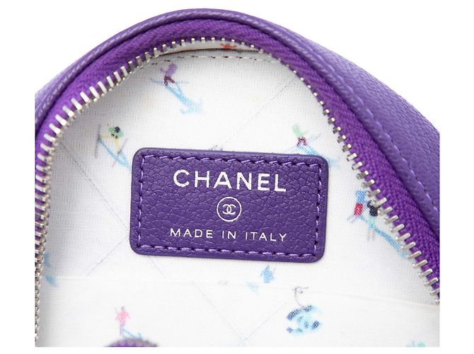 Purple Chanel CC Goatskin Round Ski Clutch with Chain Crossbody Bag - view 5