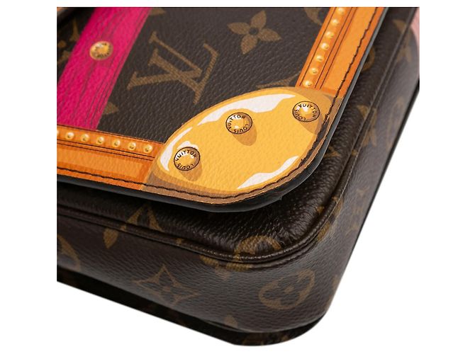 Borsa Louis Vuitton Monogram Summer Trunks Pochette Metis marrone - vista 8