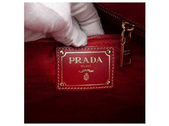 Borsa Prada Saffiano Trimmed Canvas Canapa marrone - vista 5
