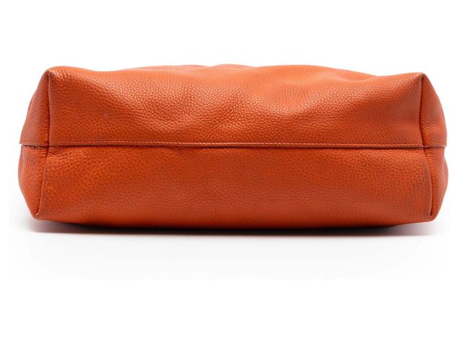 Borsa Tote Convertible Aperta Prada Vitello Daino Arancione - vista 3